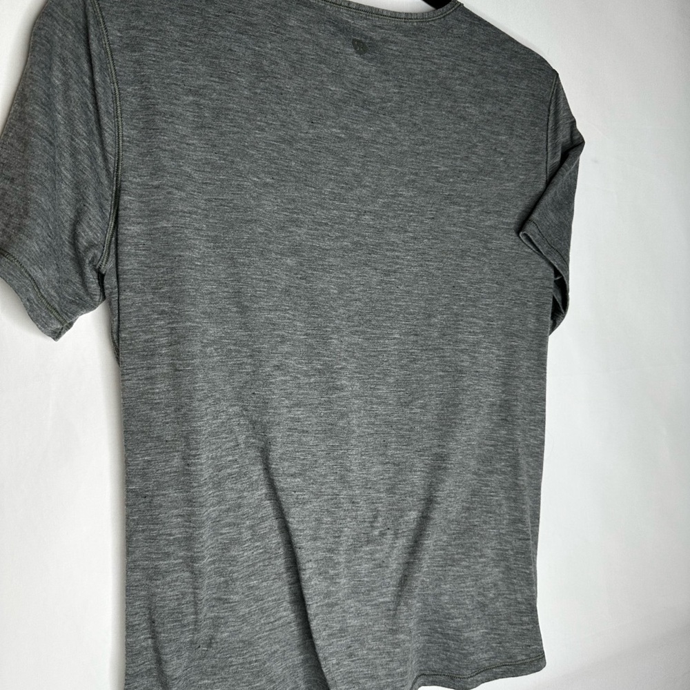 Lululemon Athletica Gray Fitted Tie Front Short Sleeve Top - Picture 4 of 7
